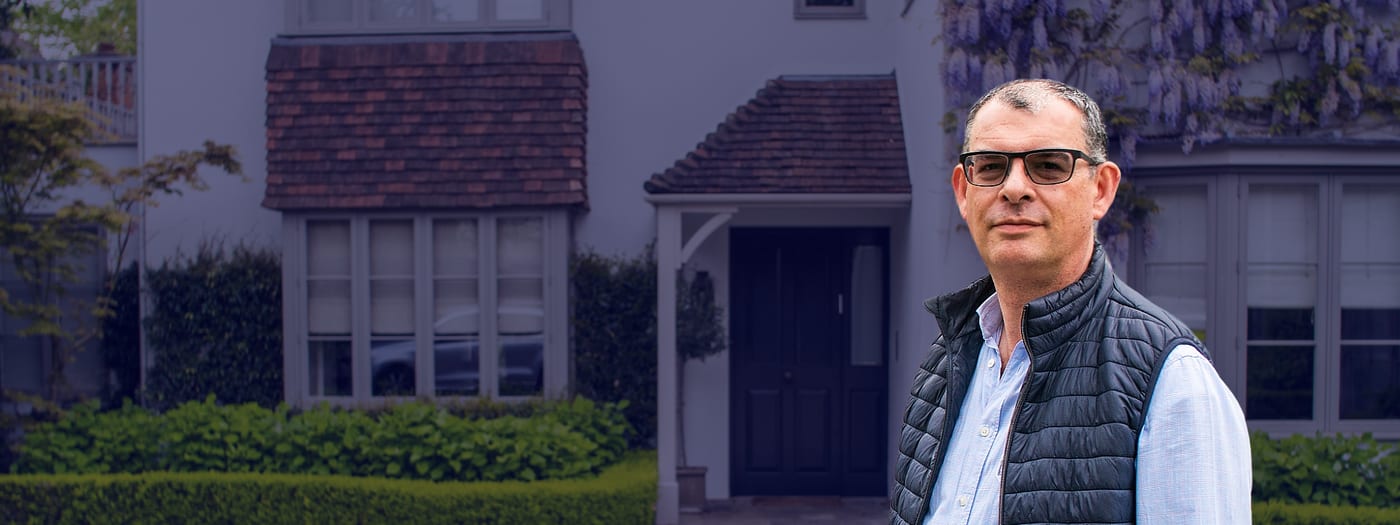 Robert Lyons of Climatemix outside a North London home