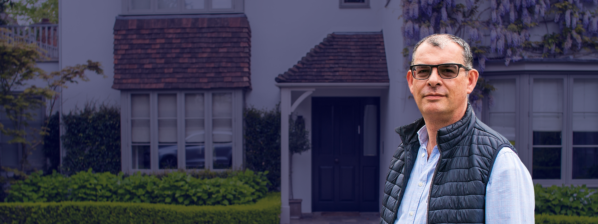 Robert Lyons, Climatemix, in front of a London home
